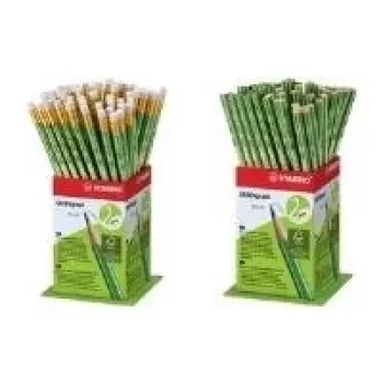 STABILO GREENgraph HB Graphite Pencils, 60-Piece Display with Eraser, Hexagonal, FSC-Certified 6004/60-1