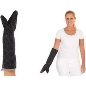 HYGOSTAR Flamestar Heat Protection Glove, Black, Canvas with Special Coating, One Size, 35 cm, EN 407 Contact Heat Level 2 330107