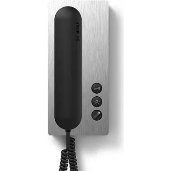 Siedle HTA 811-0 E/S Door Telephone Handset - Black with Stainless Steel Design Elements 200041543-00