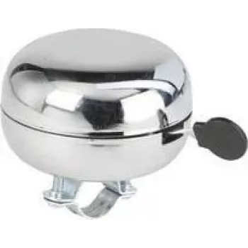 FISCHER Retro Bicycle Bell, Chromed Housing, 80 mm Diameter, with Handlebar Mount, 1 Piece (85808)