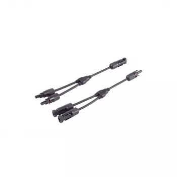 SHIVERPEAKS PV4 T-Adapter Cable Set, 2-to-1, 4 mm², Black, 30 cm BS02-21032