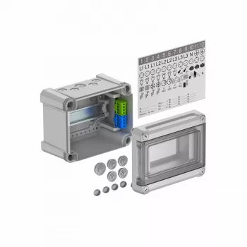 OBO Bettermann SDB 05 PS Surface-Mounted Distribution Board for max. 5 Module Units, IP65, Grey 2008804