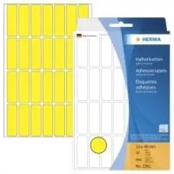 HERMA 2361 Yellow Matte Permanent Self-Adhesive Paper Labels, 13 x 40 mm, 896 Labels (32 Sheets x 28)
