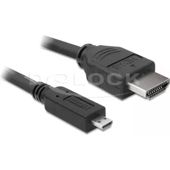 DeLOCK HDMI to Micro-HDMI Cable 2 m, 32 AWG, High Speed with Ethernet, 4K 82664