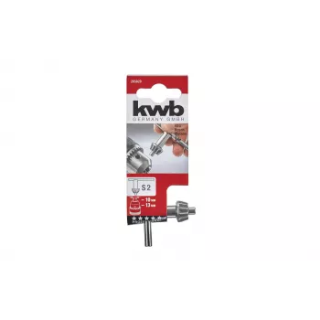 KWB Drill Chuck Key for Geared Chucks, S2, 10 mm Pinion, Hardened Steel, Black Handle 285820