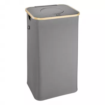 HELIT H2406087 Deposit Bottle Collector 100L Grey Oxford Fabric with Bamboo Ring and Removable Carry Bag