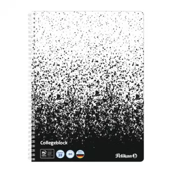 Pelikan Collegeblock Color Edition, A4, black/white with 2 margins, 80 sheets, 70 g/m², wood-free, 4-hole punched, 1 piece 400197021