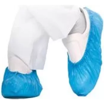 HYGOSTAR CPE Overshoe HYGOMAT Blue, 0.06 mm, One Size, for Cleanroom Entry - 1 Piece (2850H)