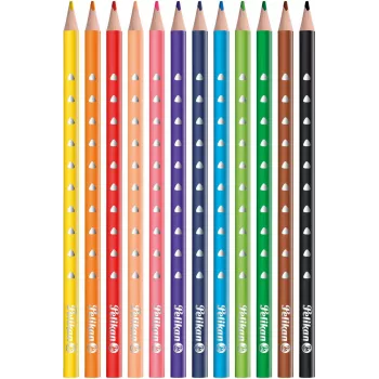 Pelikan 700634 Coloured Pencils Set of 12, Assorted Colours, Hexagonal Wooden Barrel, 3.3 mm Break-Resistant Lead