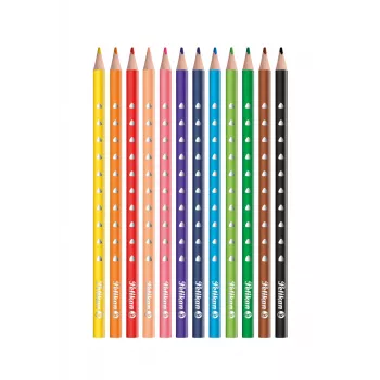 Pelikan 700634 Coloured Pencils Set of 12, Assorted Colours, Hexagonal Wooden Barrel, 3.3 mm Break-Resistant Lead