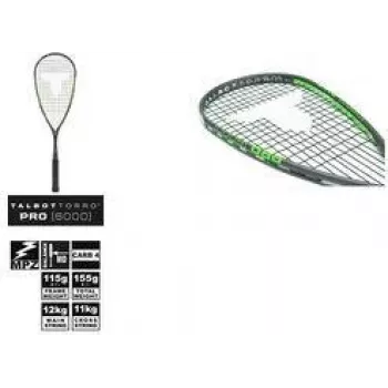 TALBOT TORRO Squash Racket Pro 6000, Black / Green, Offensive, Y-Construction, 1 Piece (251006)