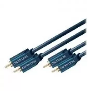 ClickTronic Casual Series RCA Audio Cable 2x RCA Male to 2x RCA Male 10m Double Shielded Coaxial Black