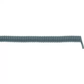 LAPP UNITRONIC SPIRAL LiF2Y11Y Coiled Data Cable, 4 x 0.25 mm², Grey, 400 mm retracted / 1600 mm extended 73220353