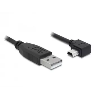 Delock USB 2.0 Cable USB-A Male to Mini USB-B 5-pin Male Angled, 1m, Black 82681