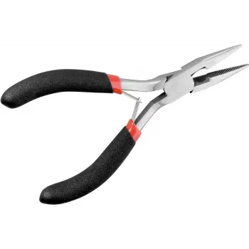 Wentronic Snipe Nose Pliers Flat-Round 125 mm with Serrated Jaws (25 mm)