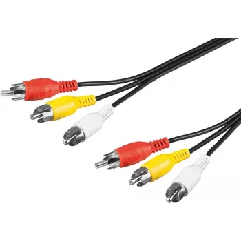 Wentronic AVK 354-300 3.0m 3x RCA Male to 3x RCA Male AV Cable - Black 50382