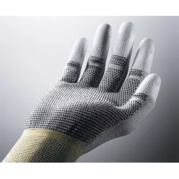 Uvex Unipur Carbon Nylon Knit Protective Work Gloves, Size 10, Grey/Black, PU Palm Coating, Antistatic 6055610