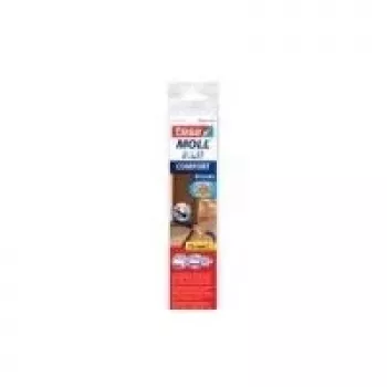 tesa Moll COMFORT Door Sealing Strip, Brown, 40 mm x 1 m, Self-Adhesive Aluminium