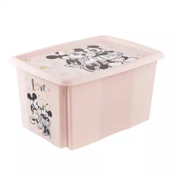 keeeper Storage Box Karolina Minnie, 45 Litre Stackable & Nestable Box with Lid, Polypropylene, Nordic Pink, 1 Piece 1223958124700