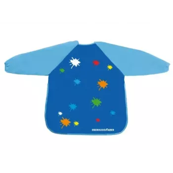 Faber-Castell EBERHARD FABER EFA Color Children's Painting Apron, Blue, Long Sleeves, One Size, Ages 4-9, Blister Pack 579903