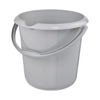 keeeper mika eco Round Cleaning Bucket, 10 Litre, Stone Grey, 100% Recycled Plastic, Ergonomic Handle 1171015000000