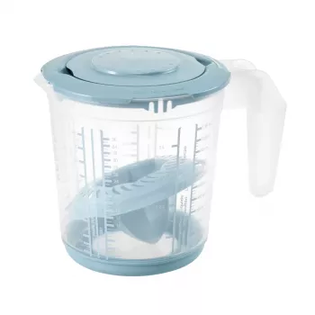 keeeper Matteo Measuring Jug Set, 3-Piece, PP, Nordic Grey/Transparent, Integrated Scales for Liquids, Sugar, Flour 3004568015500