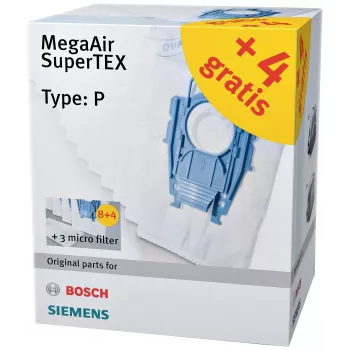 Siemens VZ123FP MegaAir SuperTEX Vacuum Cleaner Bag Kit (Type G/G ALL, 4 Bags + 1 Microfilter)