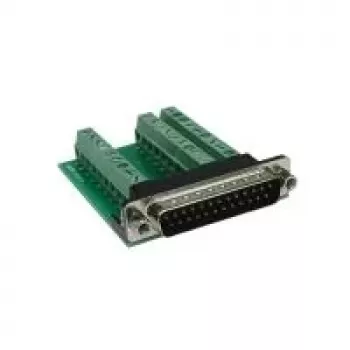 EXSYS EX-49025 D-SUB 25-pin Male to 27-pin Screw Terminal Block Adapter, Green/Silver