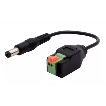 EXSYS EX-49140 DC Power Plug 5.5x2.1mm to 2-Pin Terminal Block Adapter Cable, 15 cm, Push-Button