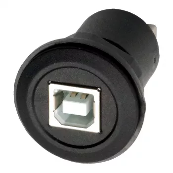 EXSYS EX-49213 Panel Mount Adapter USB-B Female to USB-A Female, USB 2.0, Metal Frame