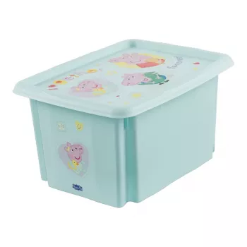 keeeper Storage Box karolina Peppa Pig, 15 Litre Stackable/Nestable Box with Lid, PP, Aquamarine, 1 Piece 1223662433600