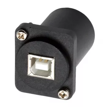 EXSYS EX-49157 D-Type USB 2.0 Panel Mount Adapter, USB-B Female to USB-A Female