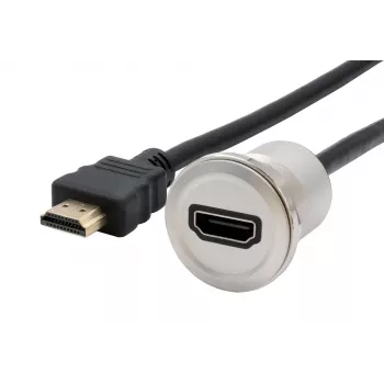 EXSYS EX-49180 Metal Panel Mount HDMI Adapter, Female to Male, 30 cm