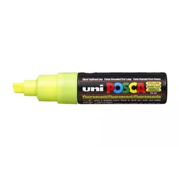 POSCA PC-8K J Fluo Neon Yellow Chisel Tip Pigment Marker, 8.0 mm Line Width, 1 Piece