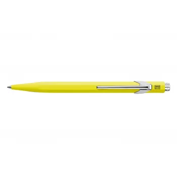 Caran d'Ache 849 PopLine Fluo Ballpoint Pen, Fluorescent Yellow, Blue Ink, Medium 849.470