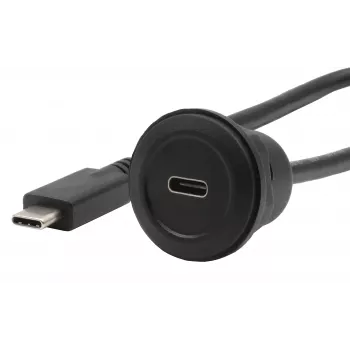 EXSYS EX-49222 USB-C Panel Mount Adapter Cable, USB 3.2 Gen 2, 10Gbps, 100W PD, 30cm
