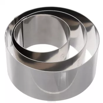 Metaltex Round Stainless Steel Cooking Rings, Set of 3, Silver, 45 mm Height 204536010