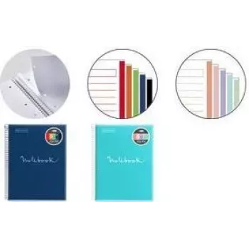 MIQUELRIUS College Block Notebook EMOTIONS, DIN A5, Pink Squared, 120 Sheets, 90 gsm White Paper, Spiral Bound, 4-Hole Punched, 1 Piece (MR46105)