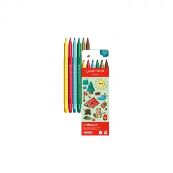 Caran d'Ache Fibralo Kawaii Swiss Fibre-Tip Pens, Set of 6, Water-Based Ink 185.804