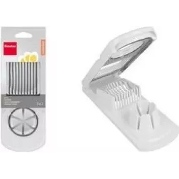 Metaltex Universal Egg Slicer, ABS Plastic, Silver/White, 1 Piece (204510014)