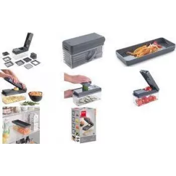 Metaltex 12-in-1 Fruit & Vegetable Slicer Slice-Cube, Grey 194850000