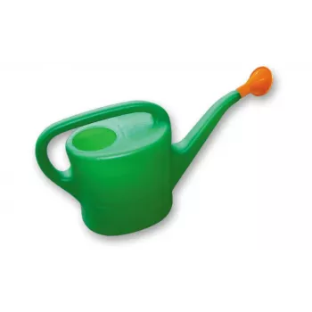 Bradas Watering Can 5 Litre Green/Orange Strong PVC with Ergonomic Grip and Long Spout KTK05