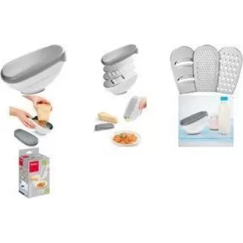 Metaltex Universal Grater Trio-Box, 3 Inserts, Grey/White 199709080