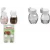 METALTEX Salt & Pepper Shaker Set with Snap Lid, Glass and White Plastic, 2 Pieces 252911080