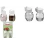 METALTEX Salt & Pepper Shaker Set with Snap Lid, Glass and White Plastic, 2 Pieces 252911080