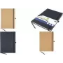 KANGARO K-552261 A4 Lined Notebook, 96 Sheets, Black PU Hardcover, Chamois Paper