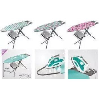 METALTEX Antares Ironing Board, Anthracite, Steam-Permeable Padded Expanded Metal Surface, Foldable with Iron Rest 418041080