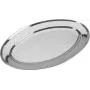 Metaltex Oval Serving Platter, Stainless Steel, High-Gloss Polished, 300 mm Width, Silver, Dishwasher Safe, 1 Piece 690715010