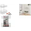 Metaltex Reflex LUXY Double Towel Holder with Shelf, VacuumFix Suction Mount, Silver 403342000
