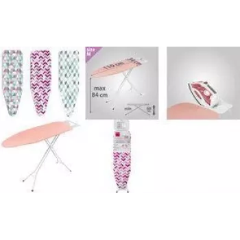 Metaltex Kuma Ironing Board, White with Metal Iron Rest, Steam-Permeable Mesh, Adjustable Height 70-88 cm, Foldable 418033001